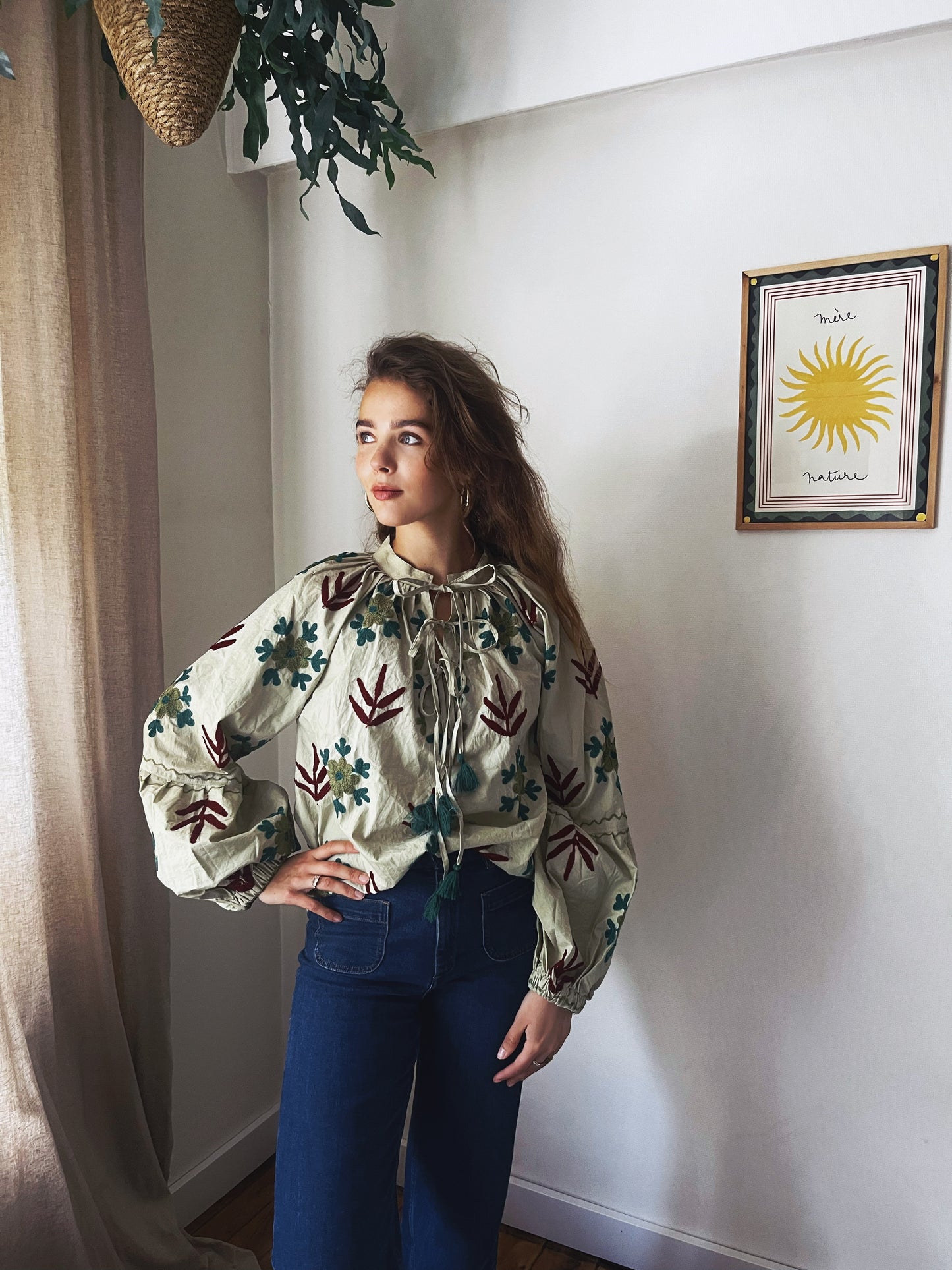 Emerald Suzani Blouse