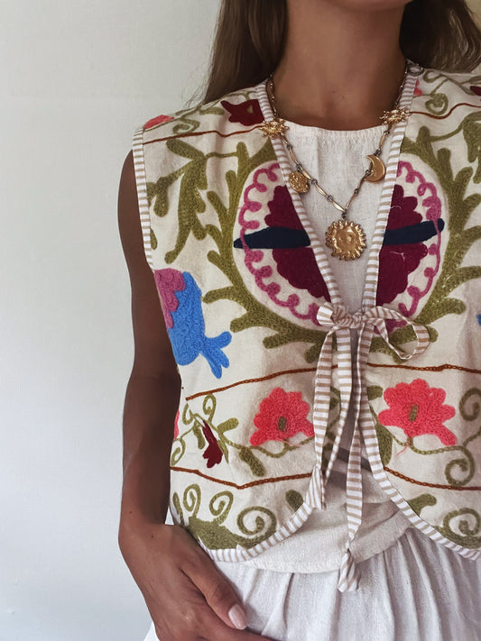 Suzani Gilet | Beige