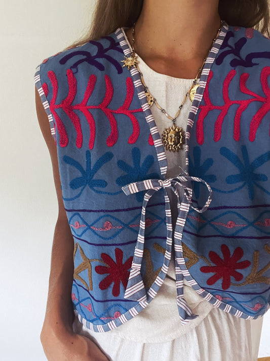 Suzani Gilet | Blue
