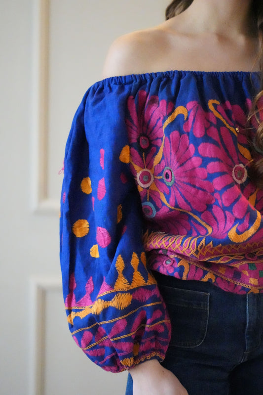 Gujarati Top Indigo
