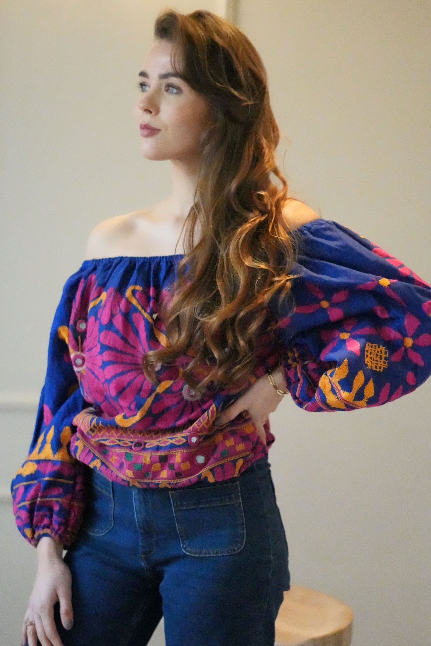 Gujarati Top Indigo