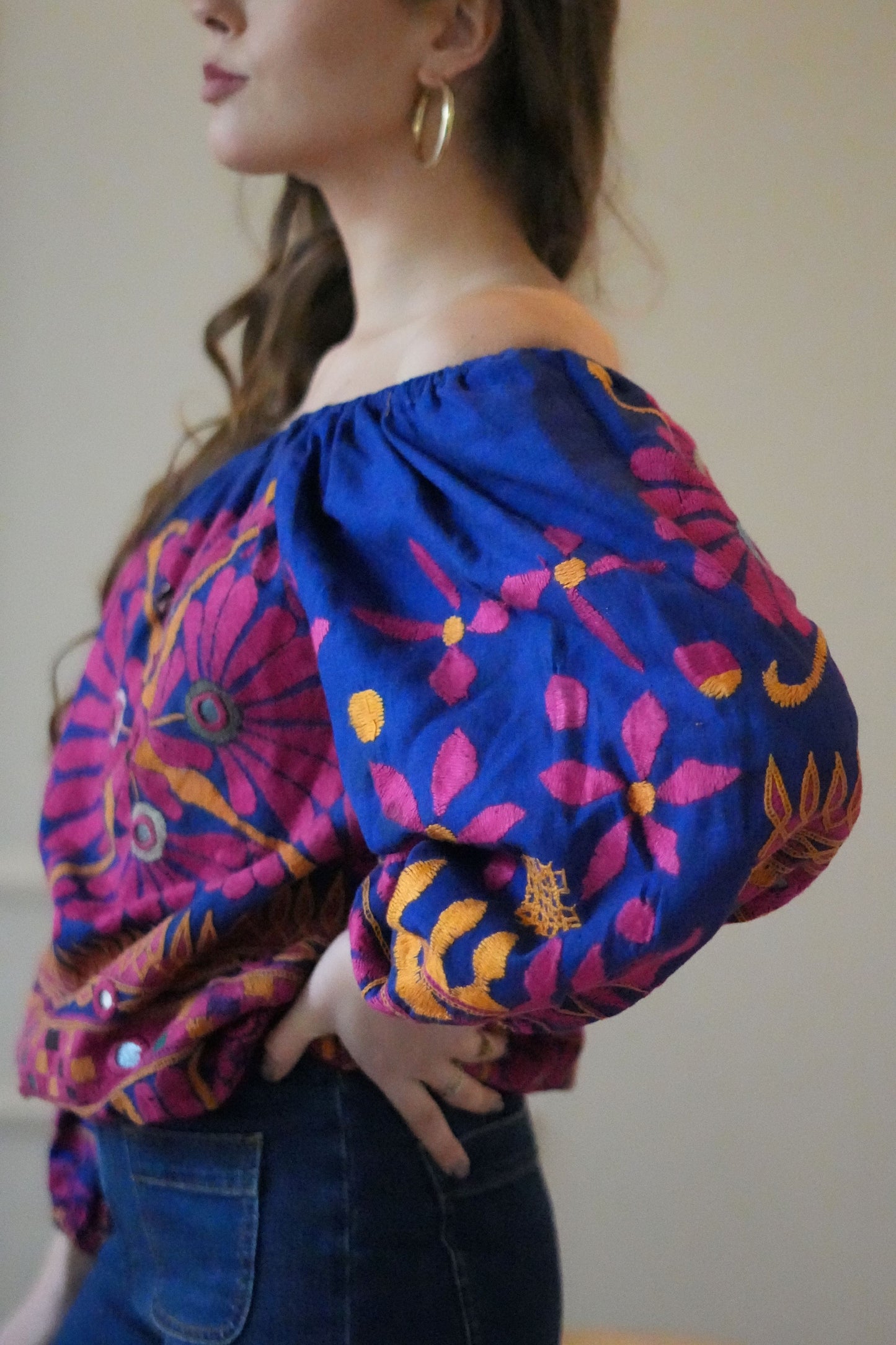 Gujarati Top Indigo