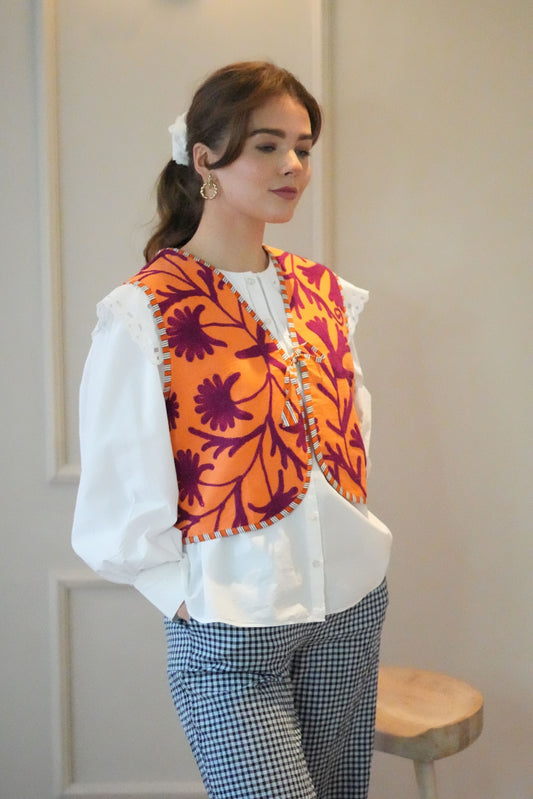 Suzani Gilet | Orange